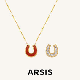 ARSIS｜流光系列 珠光马蹄项链 红色
