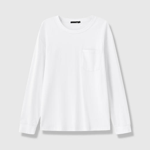 GXG男装25秋季简约纯色日常百搭运动休闲男式圆领长袖T恤打底衫K&C 商品图2