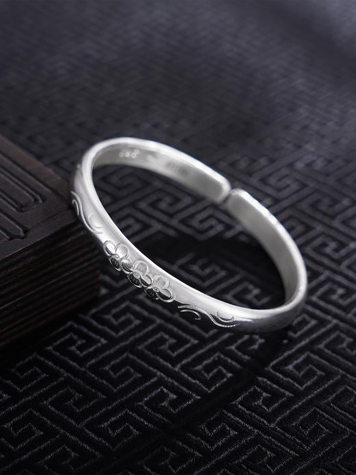 【百花绘空】子佩集S999银手工手镯原创设计【55061112】2407 商品图0