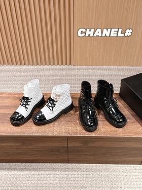 香奈儿 秋冬新款双C扣链条 菱格刺绣厚底短靴(DBG)