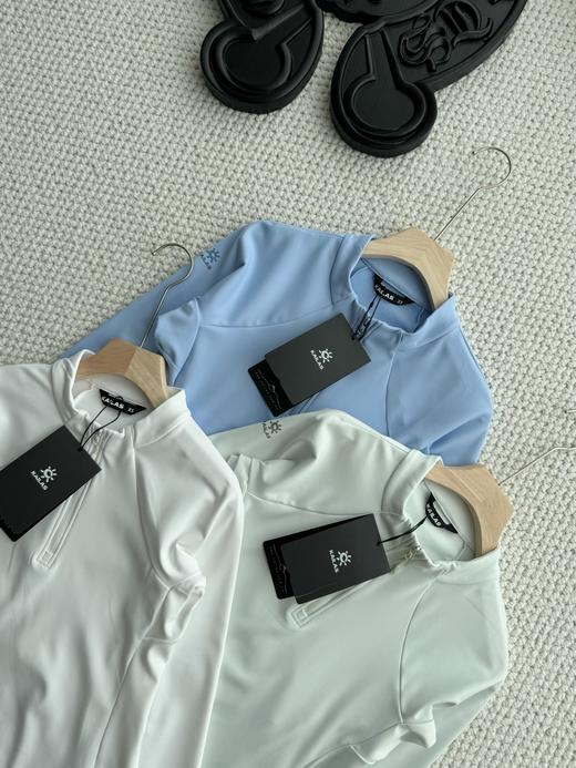 D112709秋冬2025女款加绒打底衫半拉链长袖T恤 商品图2