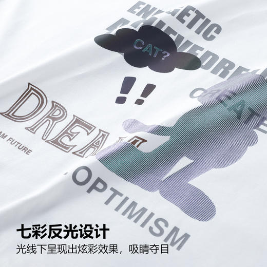 GXG男装【100%棉】25秋季趣味猫咪七彩百搭圆领男式休闲长袖T恤K&C 商品图4