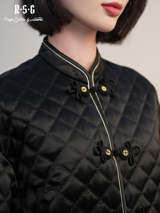 郭培成衣RSG2025冬季新款流金岁月_新中式流苏绗缝盘扣短上衣棉服 商品图2