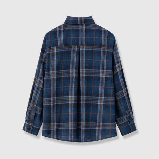 GXG男装25秋季时尚复古格纹潮流百搭日常通勤男式翻领长袖衬衫K&C 商品图1