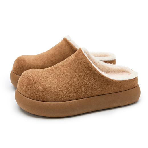 西遇冬季加绒勃肯鞋女新款外穿小土豆毛毛鞋一脚蹬包头半拖鞋V2457352 商品图4