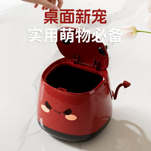 新品【创意收纳】办公桌高颜值按压垃圾筒 客厅卧室垃圾收纳桶 创意家用桌面垃圾桶 商品图2