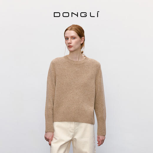 东黎•童心未远 香草曲奇 山羊绒女士冬季圆领套衫 5638 商品图4