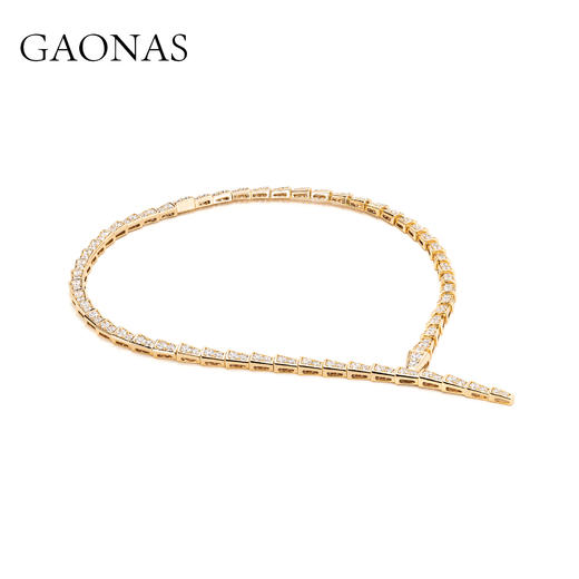 GAONAS  时尚潮流蛇形设计金色项链11709XGO 商品图0