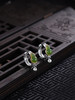 子佩集S925银【幸福至】耳环【EJ00368】纯银古法银和田碧玉葫芦扣环耳圈2410 商品缩略图0