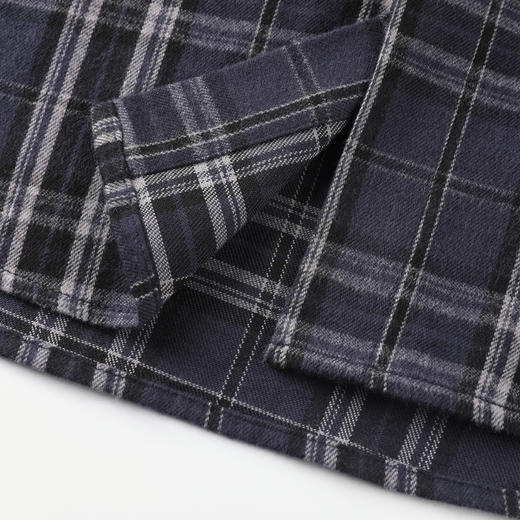 GXG男装【棉100%】25秋季时尚潮流撞色格纹翻领休闲男式长袖衬衫K&C 商品图10