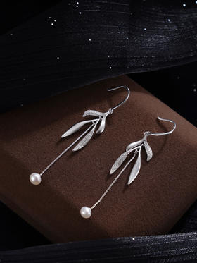 子佩集S925银珍珠耳环【Z16335】纯银珍珠流苏2409