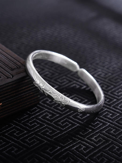 【花韵悠扬】子佩集S999银手工手镯原创设计【55071113】2407 商品图0