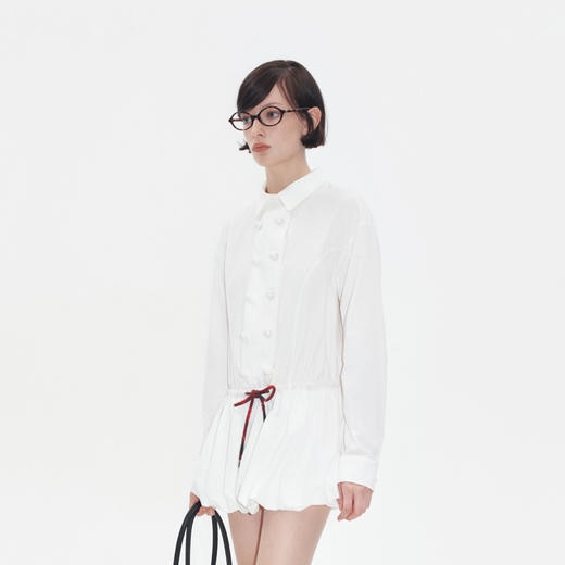 HERLIAN 2025冬季新品 双排扣设计抽绳衬衫连衣裙女士 商品图1