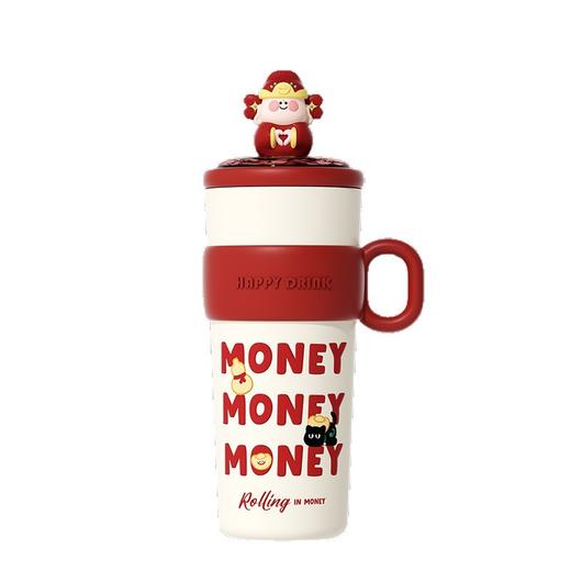 新年招财【财神系列保温杯】伴手礼不锈钢保温杯 大容量可爱家用吸管水杯 女高颜值保温杯 商品图4