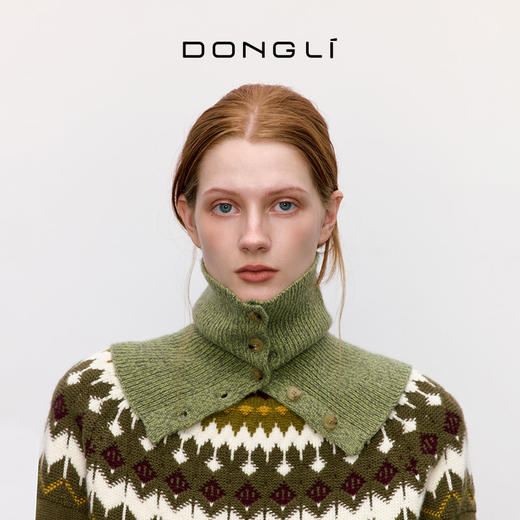 东黎 • 童心未远 绵绵黑巧 山羊绒冬季花纱围脖 5403 商品图3
