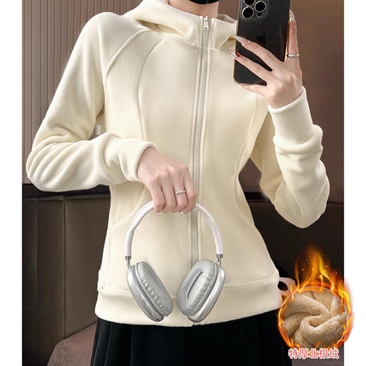 【摇粒绒面料轻盈柔软❗️舒适透气保暖御寒】特厚羊羔绒外套卫衣 秋冬新款双面绒连帽 小个子开衫 加绒上衣 商品图1