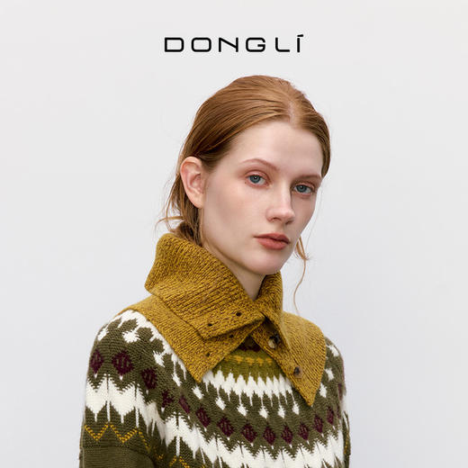 东黎 • 童心未远 绵绵黑巧 山羊绒冬季花纱围脖 5403 商品图12