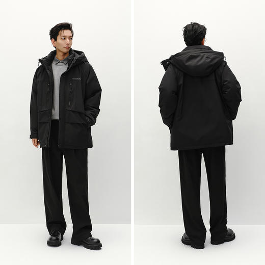 森马羽绒服男冬装80绒子中长款保暖连帽外套宽松拼接户外百搭上衣 商品图4