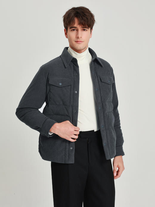 callisto卡其灯芯绒轻工装鹅绒羽绒服 商品图8