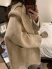 D112710连帽加厚口袋针织开衫女秋冬新款日系设计感毛衣外套 商品缩略图1