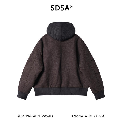 F5505SDSA男士秋冬新款痞帅男装韩版连帽羽绒服外套拼接针织百搭时尚 商品图5