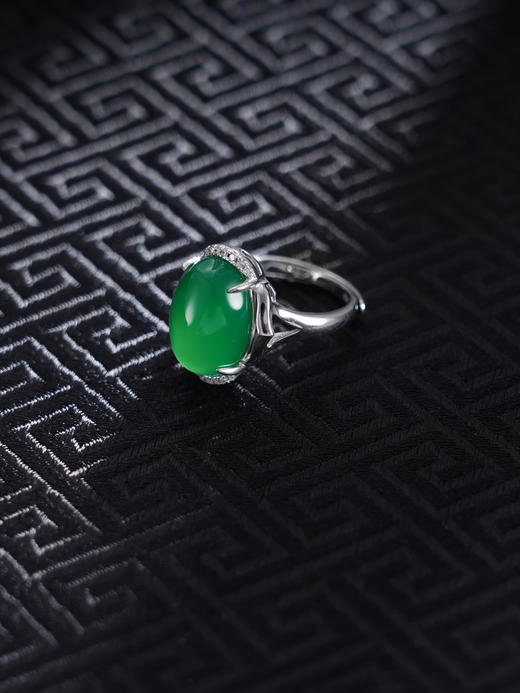 子佩集S925银【三色晴空】戒指【YH0840039】纯银绿玉髓2410 商品图0