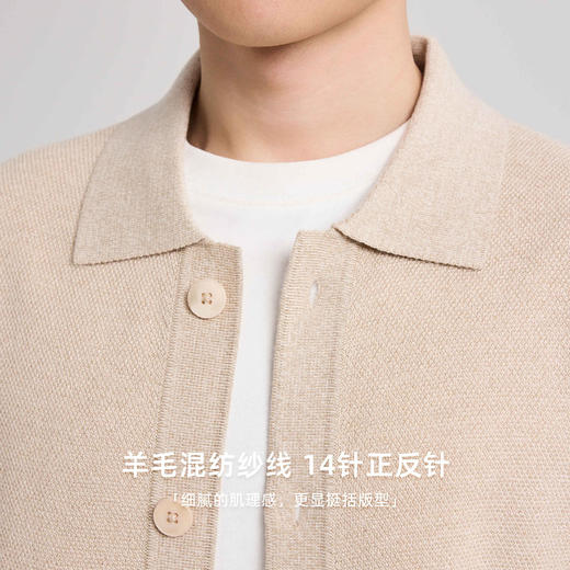 墨麦客男装2025年秋季新款翻领针织夹克外套男士休闲百搭针织衫男 商品图3
