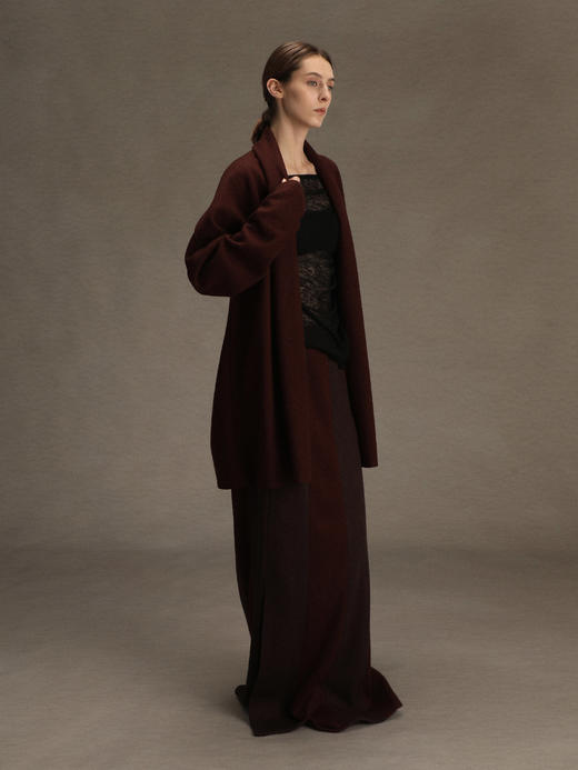 ranyepersonal｜PARADOX25SK01-2 拼接直筒棕红羊毛半身裙 [ 棕红 ] 商品图8