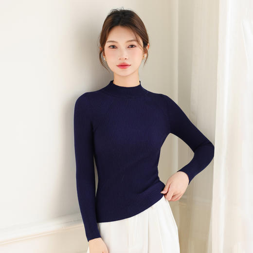 轻奢简约 品牌直发！！【梦惠妮 半高领肌理羊毛打底衫】第二件仅30元！肌理线条修身  保暖 显瘦不挑人 气质打底 温暖有型 质感拉满   #M663 商品图7