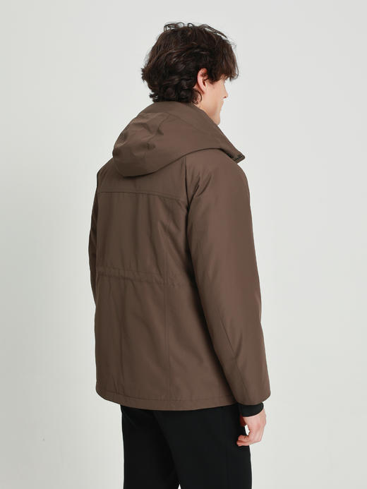 callisto燕麦卡其连帽鹅绒羽绒服 商品图4