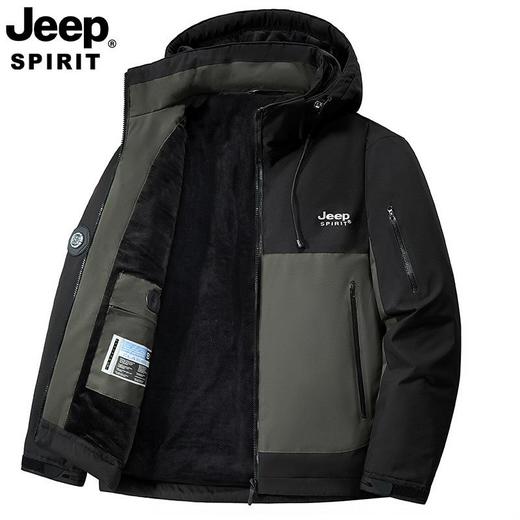 JEEP SPIRIT主推爆款大码男外套秋冬新款休闲中年男士夹克衫加绒 商品图0