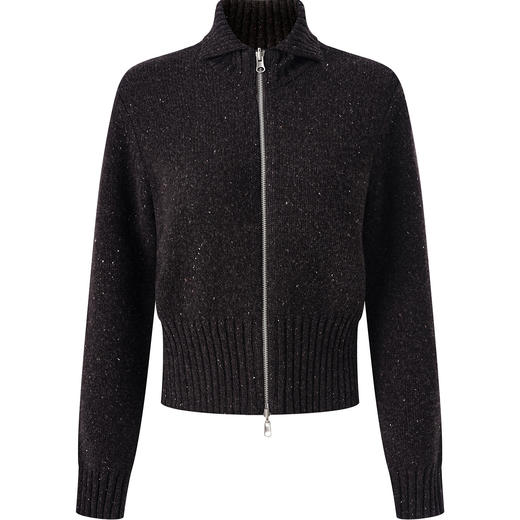 「高货wl」全新升级【铂金会员330/天猫439/差价109】(01854)洛诗琳立体密织彩点纱羊毛外套2025秋冬翻领双拉链外套女 商品图3