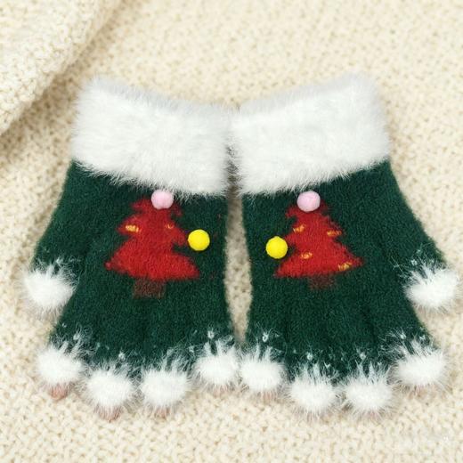 敲好看【冬日暖意！从手开始】新款圣诞手套成人儿童防寒针织可爱圣诞树五指分指手套户外保暖学生手套秋冬季。rd 商品图5
