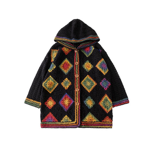 苏苏姐家五光十色连帽大衣手工diy钩针编织羊毛外套毛线团材料包 商品图4