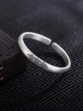 【花影舞风】子佩集S999银手工手镯原创设计【55061202】2407