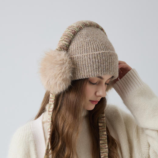 【Kenmont·卡蒙】绵羊毛混纺云感亲肤耳帽一体 双重保暖 商品图0