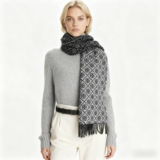 【Tory Burch 汤丽柏琦羊毛围巾】柔软舒适 老钱风高级感满满 秋冬暖心价 商品图1