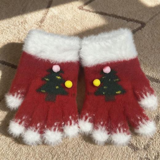 敲好看【冬日暖意！从手开始】新款圣诞手套成人儿童防寒针织可爱圣诞树五指分指手套户外保暖学生手套秋冬季。rd 商品图6