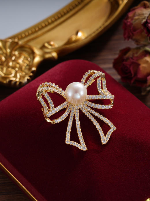 子佩集珍珠胸针【XXXZ220】蝴蝶结镀金2410 商品图0