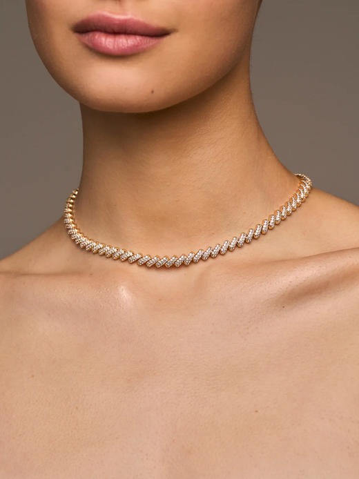 订购8周到｜Lili Claspe-Lyra Pavé-金色 锆石 项链［美国设计师］ 商品图3