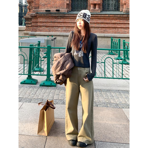 <曾小咸推荐> 现货秒杀！微信超特价！黑灰色印花长袖t恤 日常129.99 立减60 秒杀69.99！ 商品图3