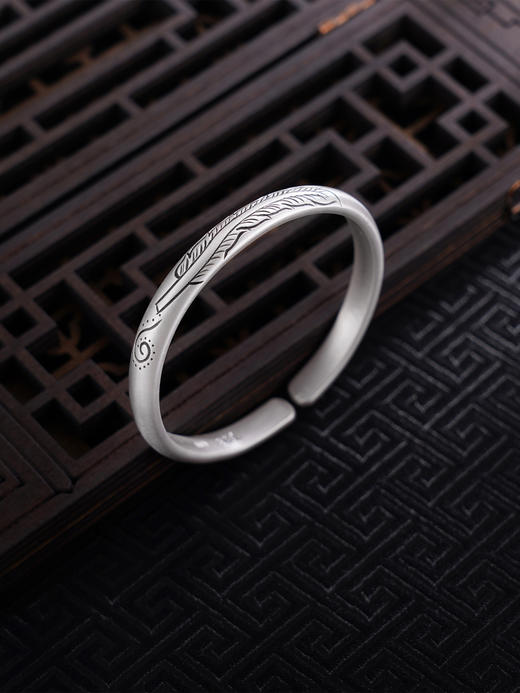 【一叶之心】子佩集S999银手工手镯原创设计【55071203】2407 商品图0