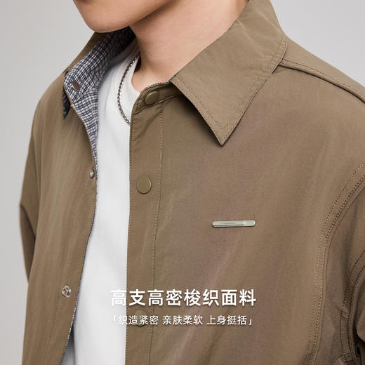 墨麦客简约翻领哈灵顿夹克男2025秋季新款两面穿男士外套81421 商品图3