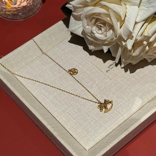 【双12抢先购 特惠】香港周六福黄金钻石首饰18K镶南非真钻CNC爆闪碎冰冰马上有钱项链 商品图1