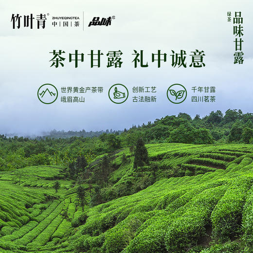 品味甘露绿茶特级茶叶100g罐装礼盒四川峨眉山竹叶青茶业出品 商品图1
