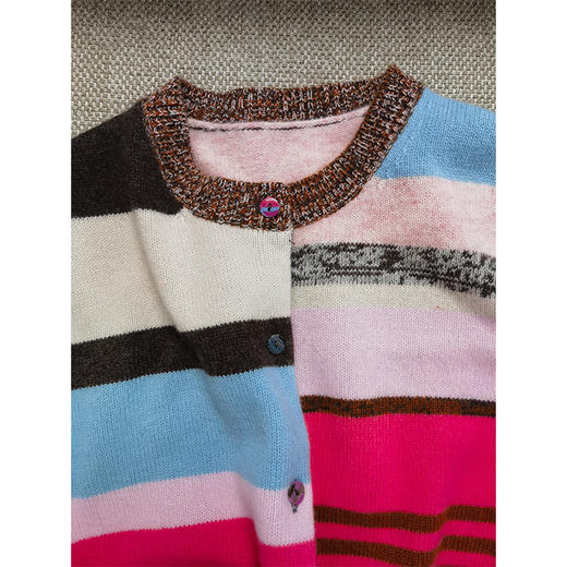 彩虹人生 彩虹撞色羊毛羊绒开衫  不平衡美学 百搭时髦 EDS同款 商品图5