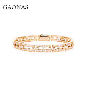 GAONAS  时尚潮流锁扣设计金色手链11649SRG