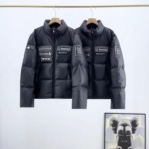 D112706新品皮羽绒字母微标印花图案立领宽松长袖羽绒服男女同款 商品图1