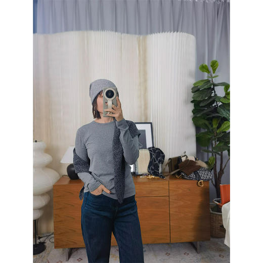 【贝拉推荐】珍珠羊绒打底长袖T   面膜T 第二层肌肤 秋冬打底神T 山羊绒 + 珍珠纤维 吸湿发热 版型好穿到爆！ 商品图1