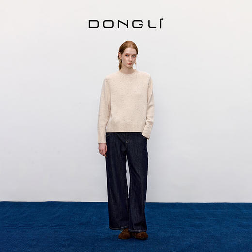 东黎•童心未远 香草曲奇 山羊绒女士冬季圆领套衫 5638 商品图6